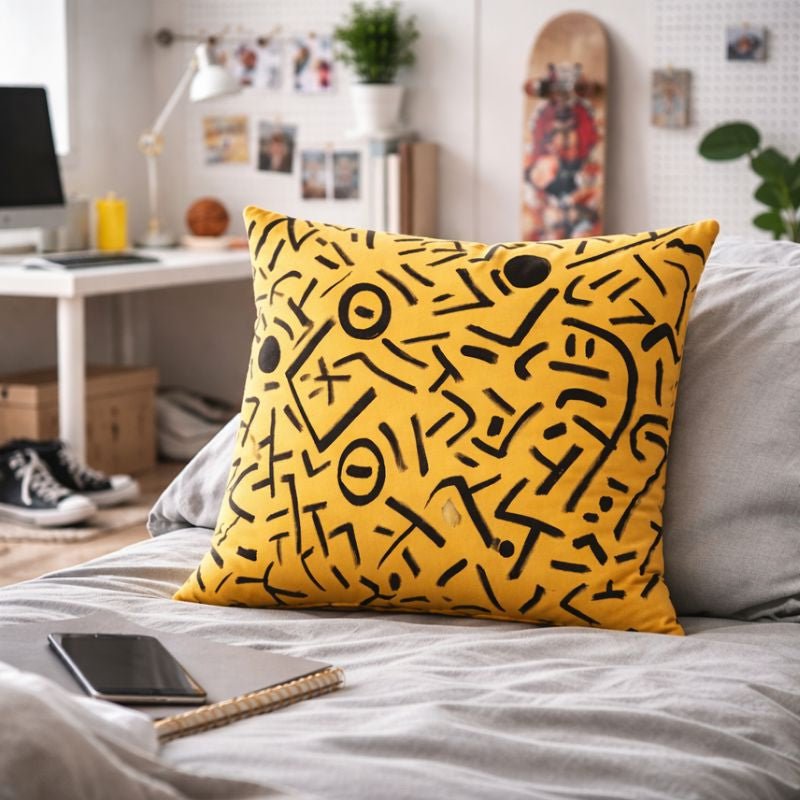 Funda de cojín amarillo mostaza – Gestes Libres Willis – algodón