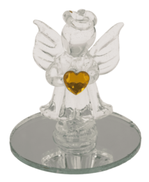 Glass Angel with Heart, 5 cm,