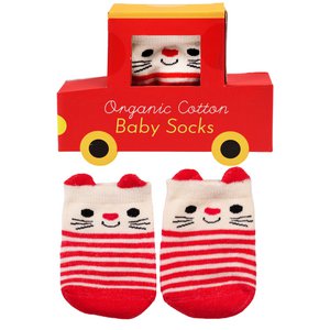 Pair of baby socks - Red cat