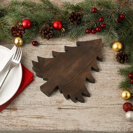 Planche à découper en bois en forme d'arbre pour la préparation quotidienne, le service de collations et la présentation de cuisine rustique