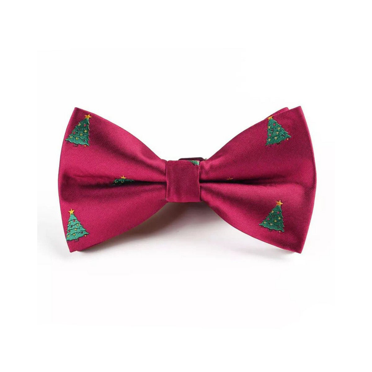 Bowtie - Bordeaux with Xmas trees with stars