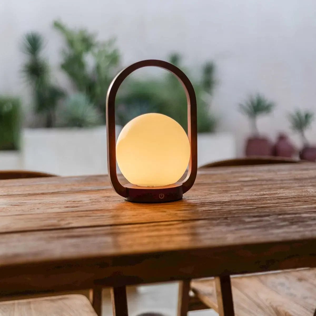 Skye Chestnut Brown Wooden Cordless Lamp