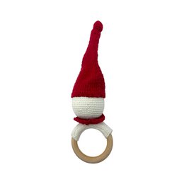 Handmade baby rattle - Christmas gnome