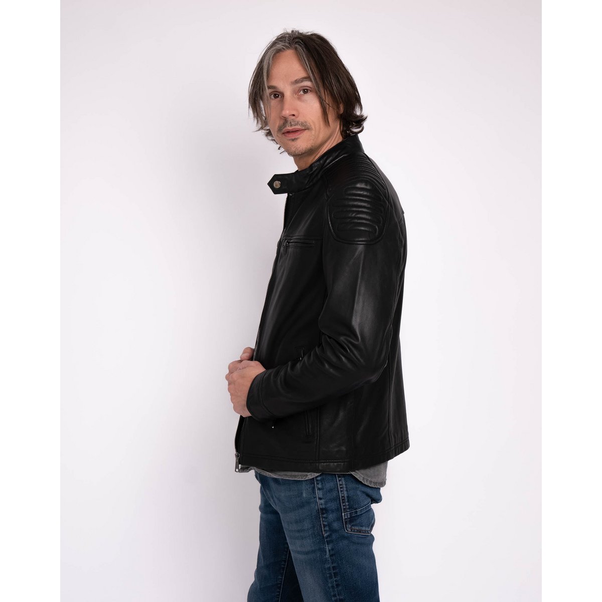 Hobbs │ Veste de moto en cuir masculin