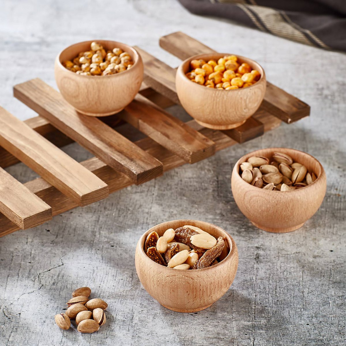 Joy Kitchen wooden appetizer bowl - set of 4