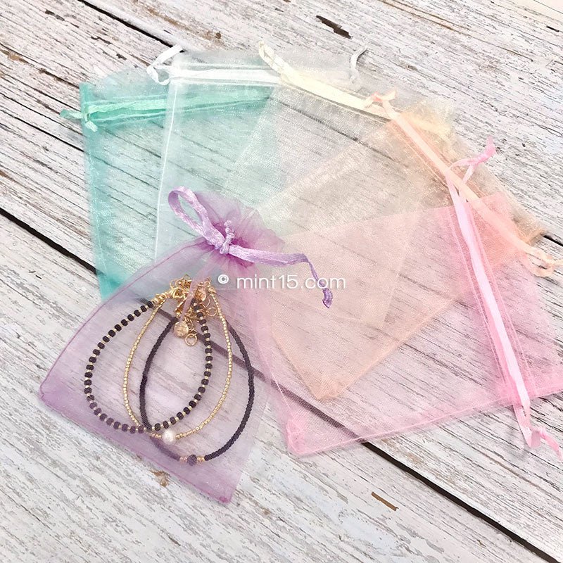 10x Light pink organza gift bag