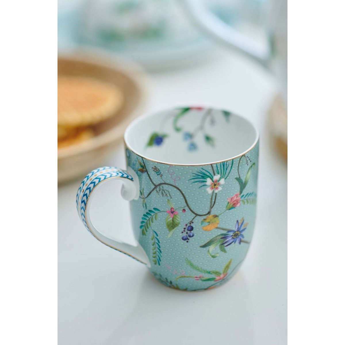 Set/2 Mugs Small Jolie Flowers Blue 145ml