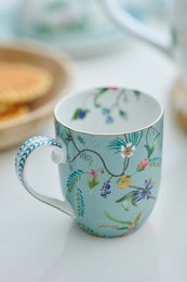 Set/2 Mugs Small Jolie Flowers Blue 145ml