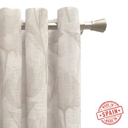 Translucent curtain made with high-quality eyelets, featuring a floral design and natural colors. Suitable for living room, bedroom, and kitchen.