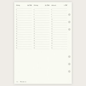 Calendar deposits 2026 A5 | 1W2S | Vertical lines