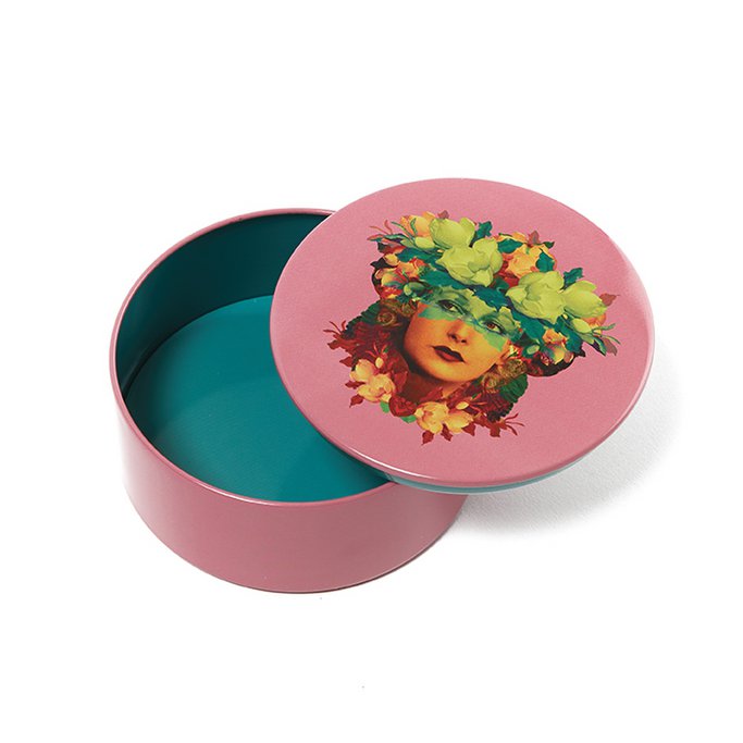 Rosana round metal tin box