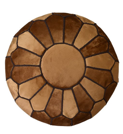 Velvet Pouffe - Caramel Brown