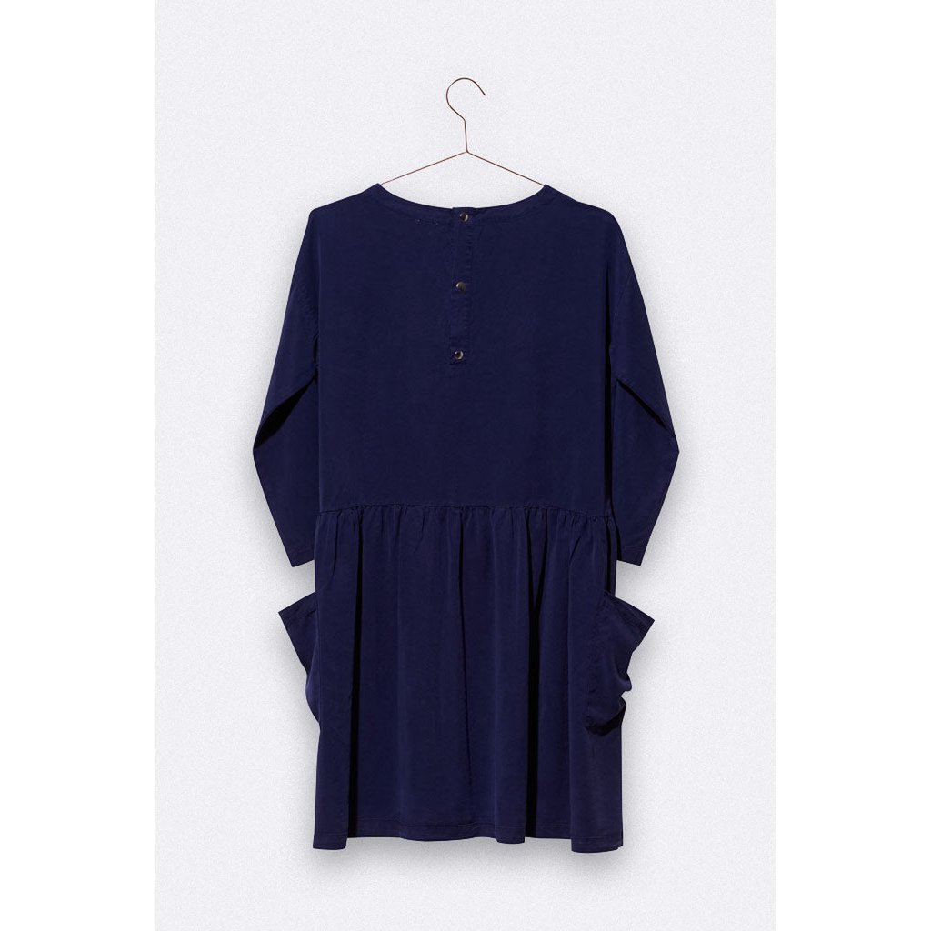 Lena dress in dark blue Tencel for women