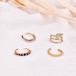Ear Cuff Mini Diamond schwarz