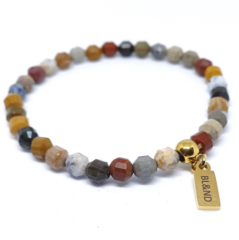 Tratto a botte bicono in pietra preziosa Ocean Jasper