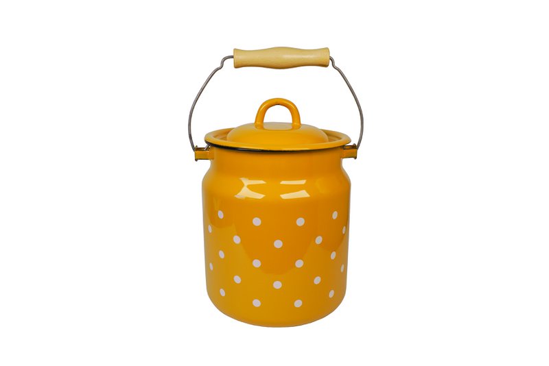 Mleko szkliwa puszki musztarda kropka 3,3 l Isabelle Rose