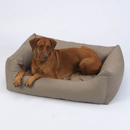 Hundebett Box Bett Saddle Kunstleder sand