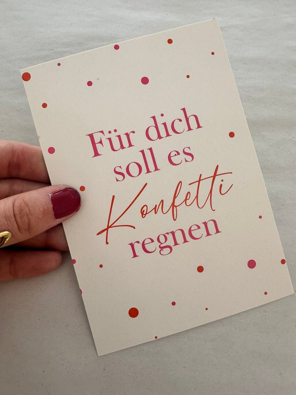 Postcard for you should rain confetti