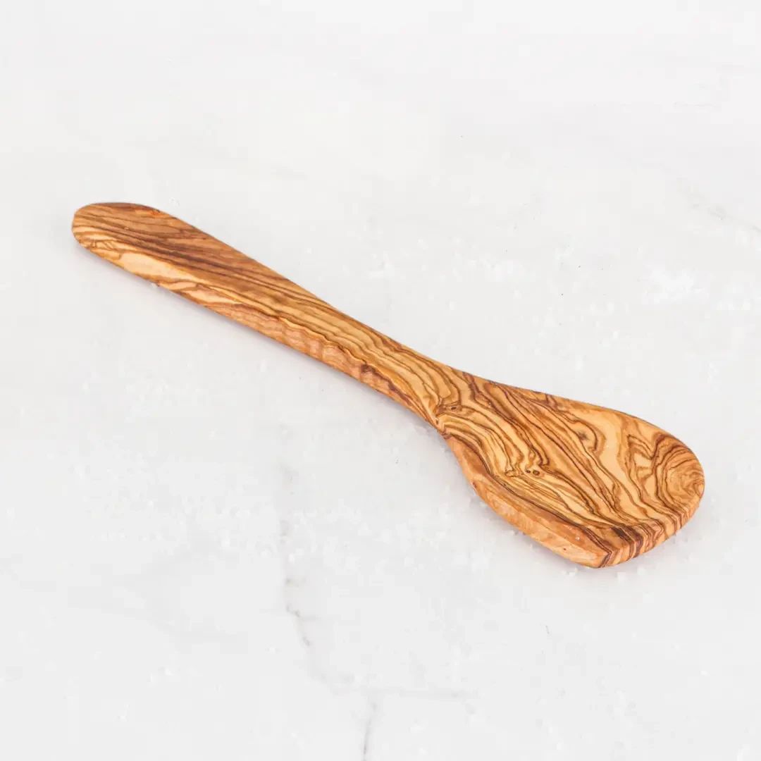 Cuillère d'angle en bois d'olivier fabriquée à la main
