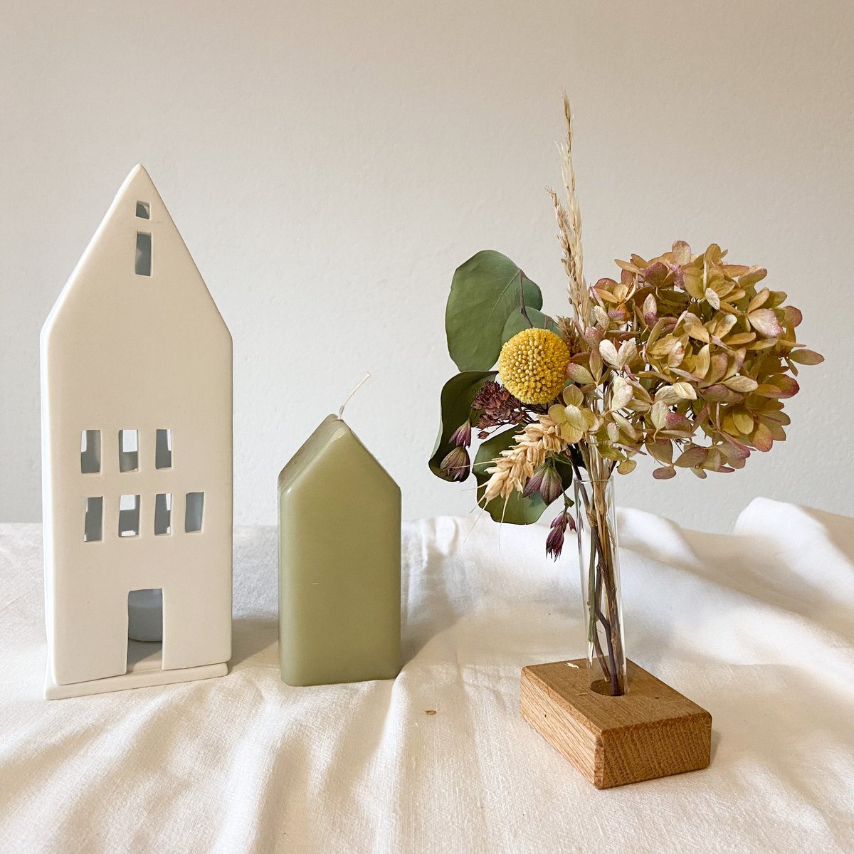 minimalistische Blumenwiese - 3 Varianten - inkl. Glasröhrchen - Eiche
