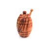 Olive wood honey pot with honey dipper