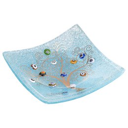 Firkantet midtpunkt i Murano Glass, gaveide, favoriserer, gylden dekoration af liv og Murrine di Murano