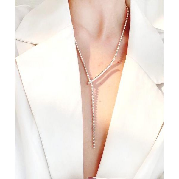 Minimalistisk Longline Ball Chain halskæde
