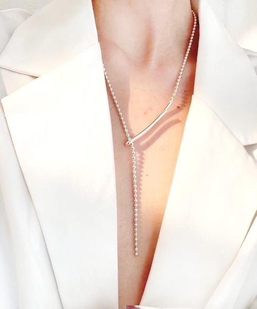Minimalistisk Longline Ball Chain halskæde
