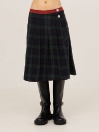 Evermore Plaid Blue and Red Pleated Skirt