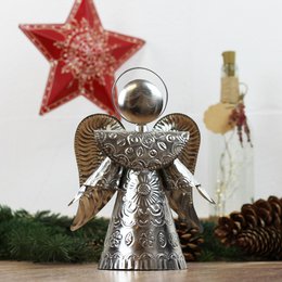 Ángel plata 25cm, ángel de la guarda, decoración navideña