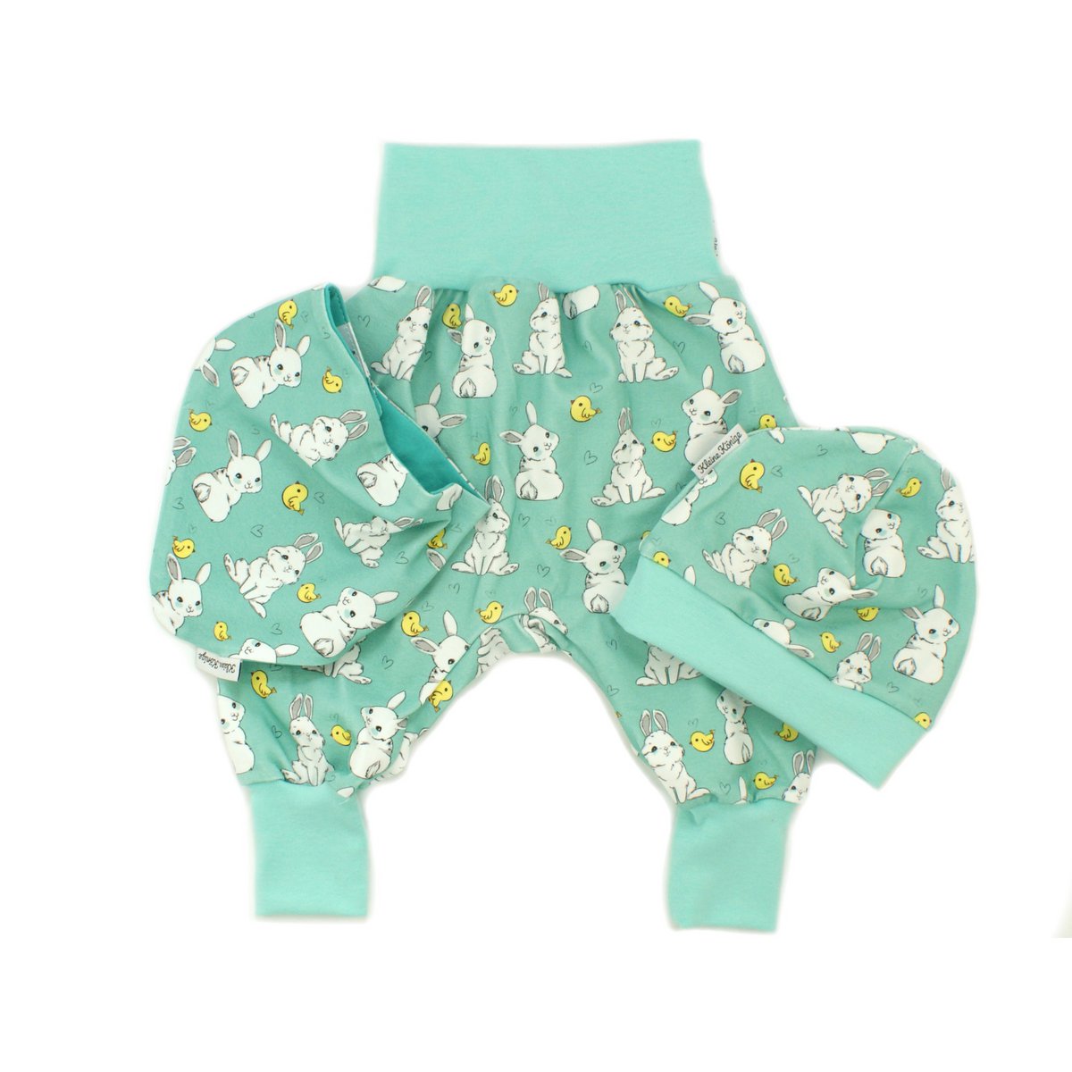 Baby Pumphose Häschen Küken Kleiner Hase mint, hellmint