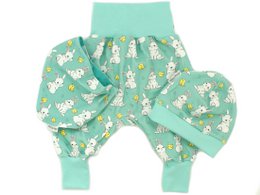 Baby Pumphose Häschen Küken Kleiner Hase mint, hellmint