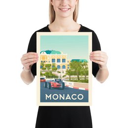 Monaco Vintage Poster | Poster City Monaco Côte d'Azur France