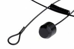 Black photo cord with 8 magnets for hanging photos or artwork. Durable and adjustable design.