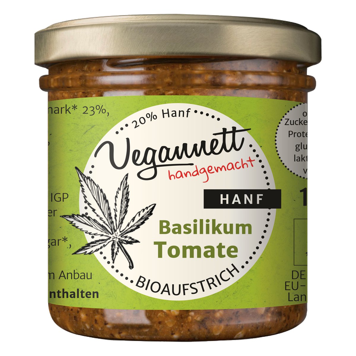 Basil tomato hemp organic spread