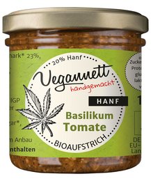 Basilicum tomaten hennep biologische spread