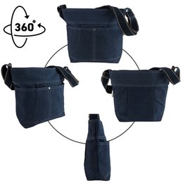 Domelo Damen gewachste Canvas Umhängetasche. Wasserabweisende Hobo Tasche. Vegane Beutel Bag. Damen/ Mädchen Umhängetasche mit verstellbarer Henkel. Leichte große Stofftasche mit Reißverschluss.