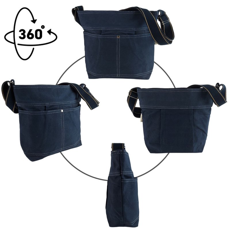 Domelo gewaxte canvas schoudertas voor dames. Waterafstotende hobo-tas. Veganistische buideltas. Dames/meisjes schoudertas met verstelbaar hengsel. Lichtgewicht grote stoffen tas met ritssluiting.