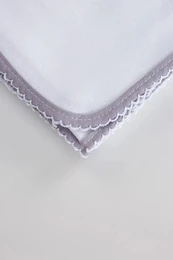 Tissu mousseline bébé à peindre, bordure grise