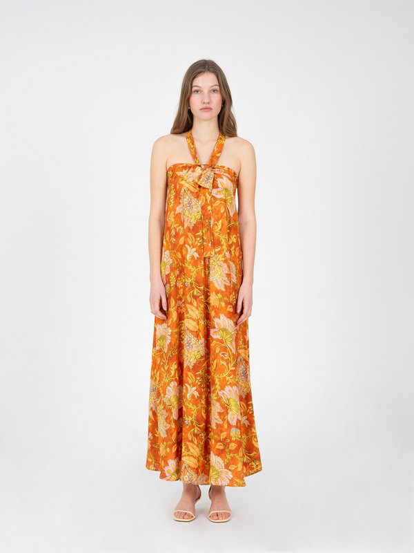 Abito con stampa floreale arancione Oracle