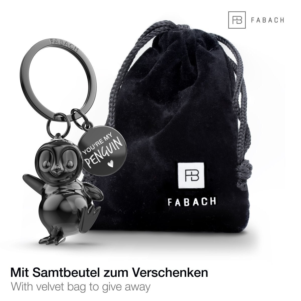 "You're my penguin" penguin keychain "Breezy" with engraving - cute penguin lucky charm as a gift for partners