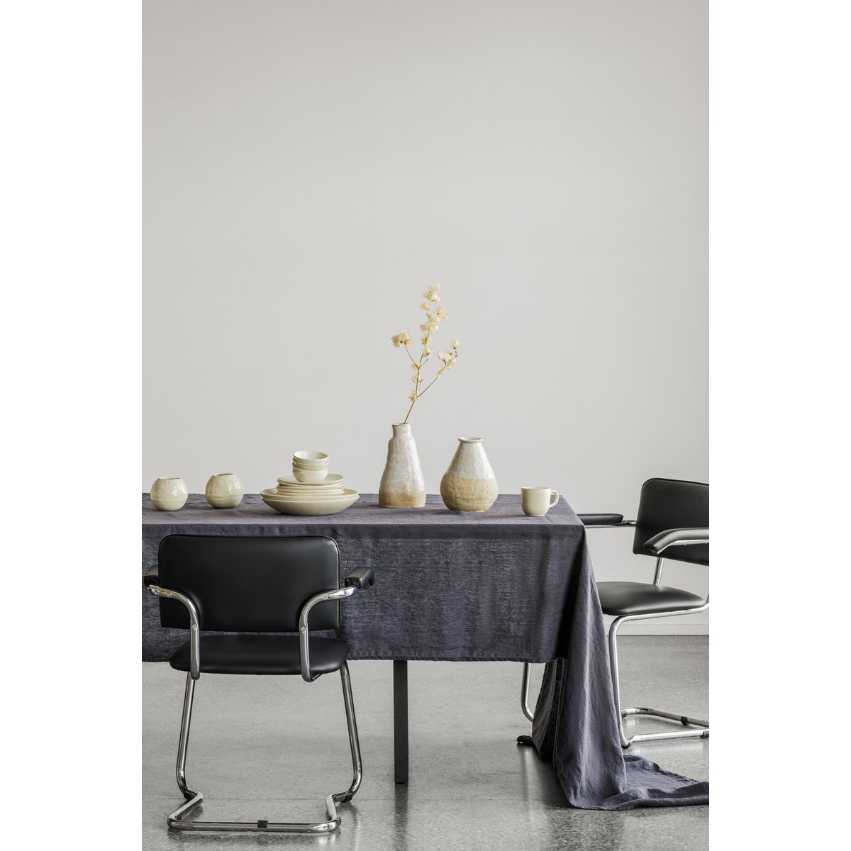Linnen Tafelkleed Houtskool (330x145 cm)