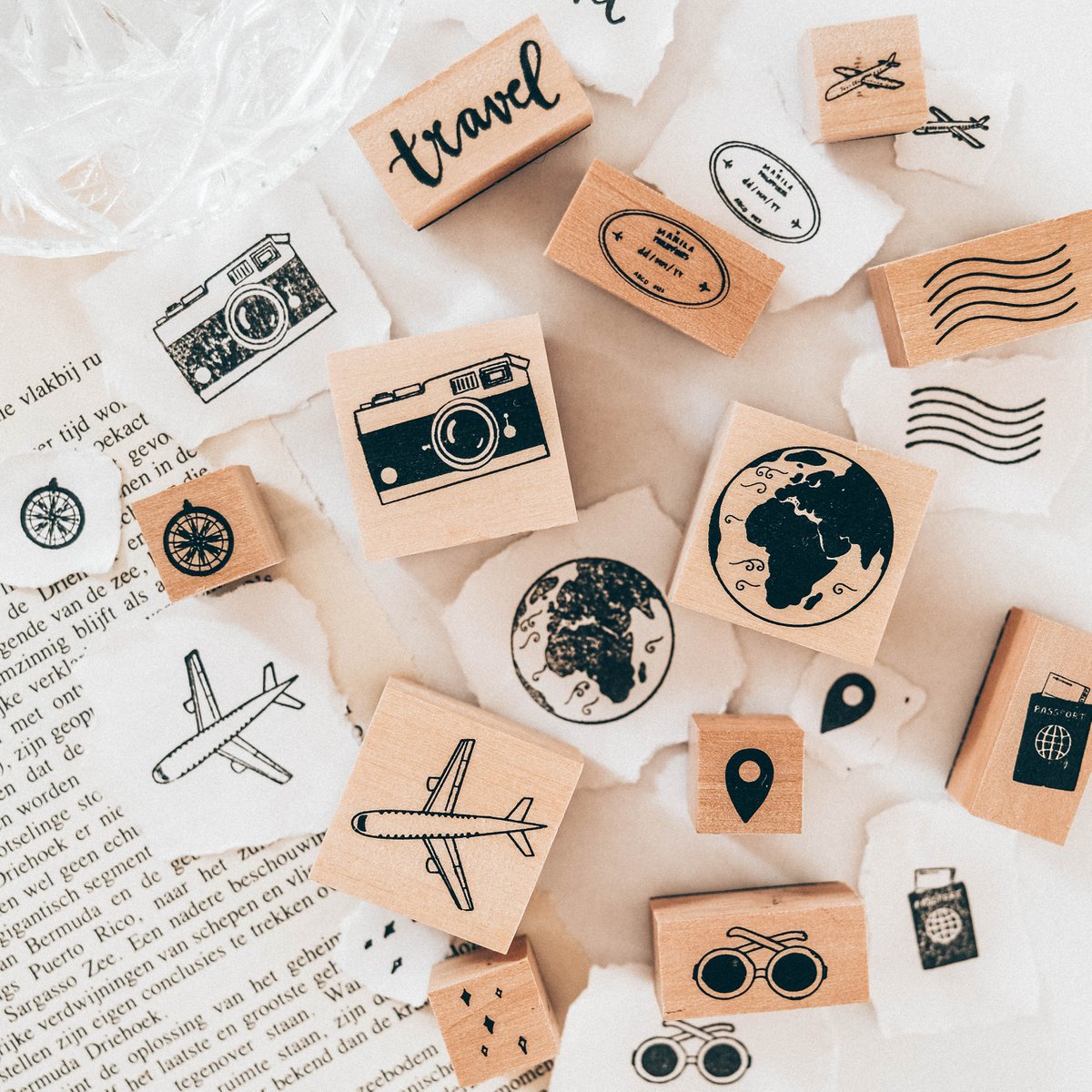 Jeu de tampons en bois