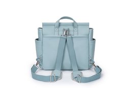 Sac de Grossesse MIREM By Nenina & Co Dusty Blue + Cadeau Matelas à Langer + Attache Sucette