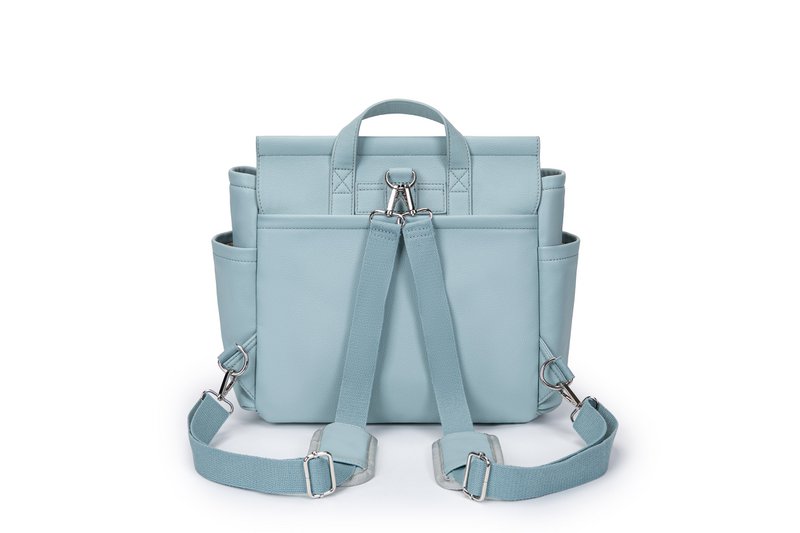 Sac de Grossesse MIREM By Nenina & Co Dusty Blue + Cadeau Matelas à Langer + Attache Sucette