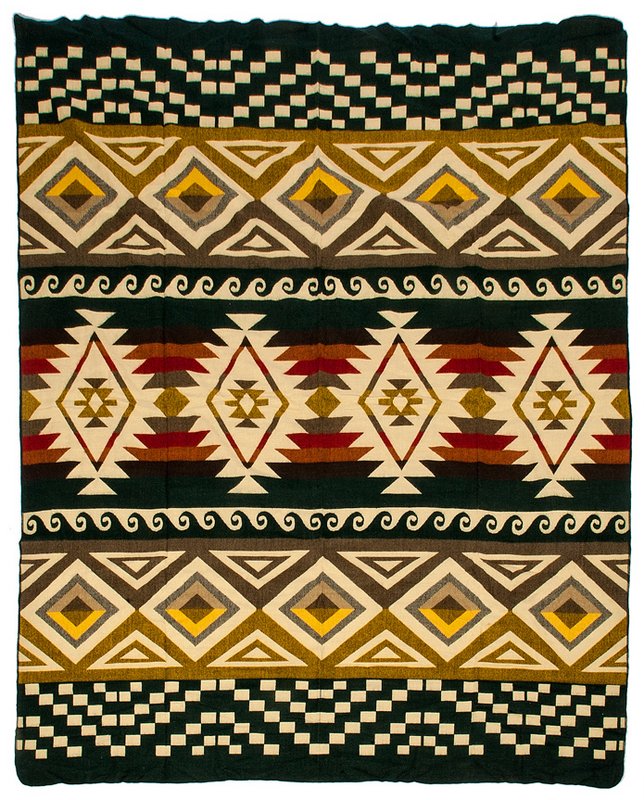Alpaca Blanket Cayambe - Dark green