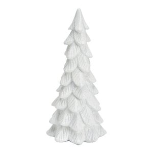Christmas tree with glitter made of white poly (W/H/D) 8x20x8cm
