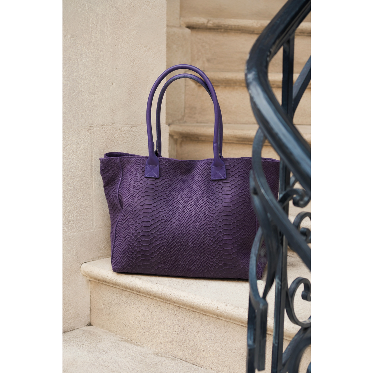 Sac cuir LOLA - Purple - Made in Italy