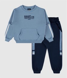 Monochrome Rubber Print Contrast Fleece Set