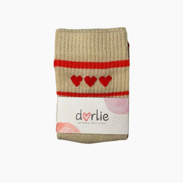 Calzino Lovely Glitter Hearts Corallo